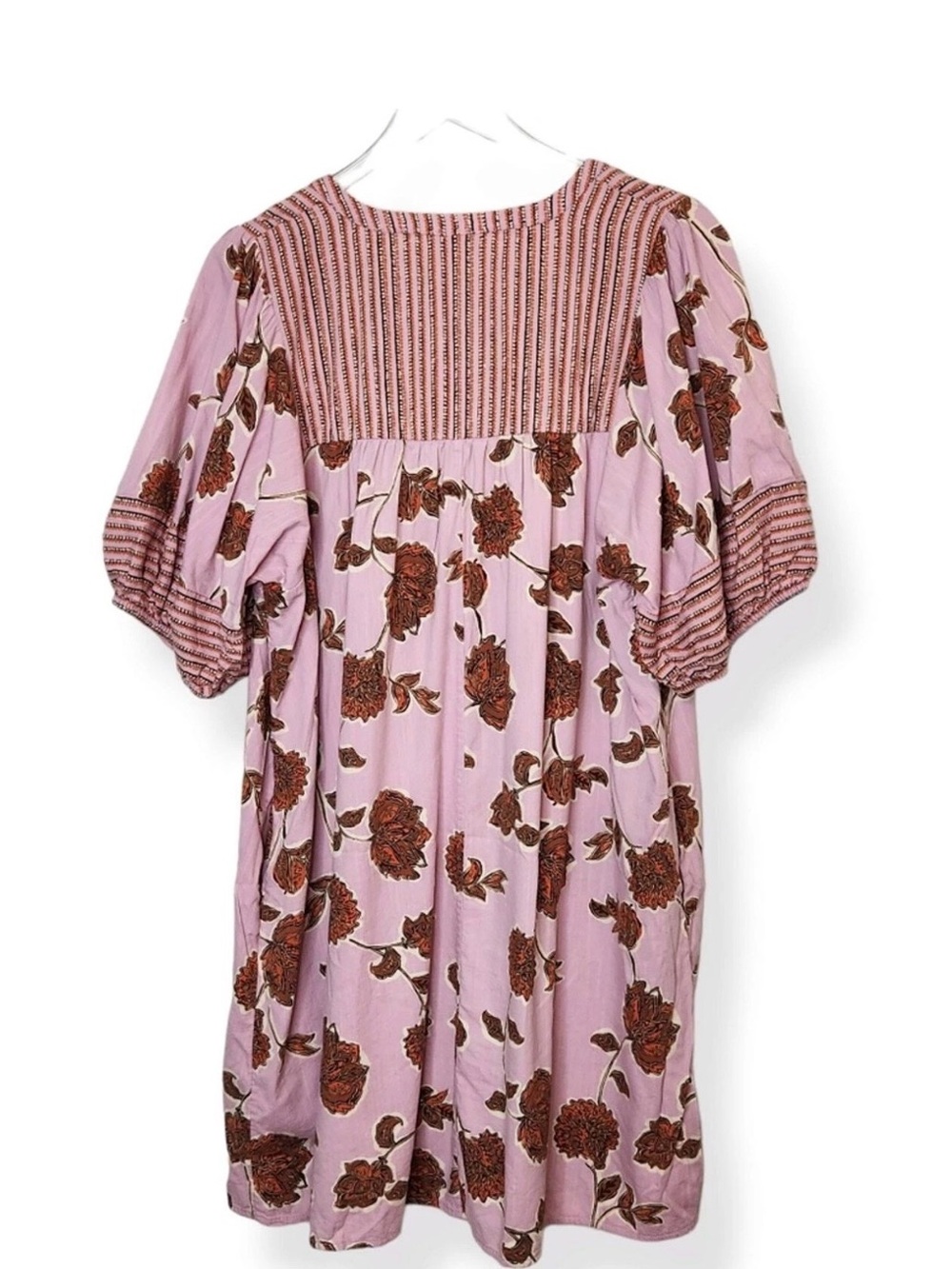 Knox Rose Pink Floral Boho Midi Dress w/ pockets. Size L - Picture 3 of 12